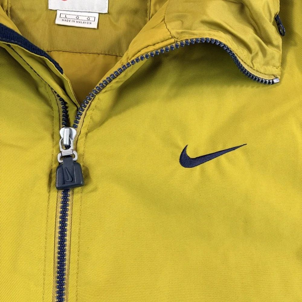 Vintage Nike Snowboard Swoosh Hooded Jacket Green Men Large Center Back Logo